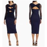 Chiara Boni  La Petite Robe Leitha Mesh Cutout Midi Dress Size 8 New with Tags Photo 1