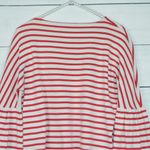J.Crew | Red White Strip Long Bell Sleeve Blouse Shirt Women’s Size XXS Photo 7