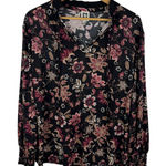 Anne Klein Anne‎ Klein Floral Blouse Size 1X Black Boho Fall Romantic Flowy Office Photo 0