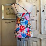 NWT Holipick One Shoulder Floral Swimsuit Tropical Print Ruched Bathing Suit M Blue Size M Photo 6