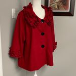 Ali Miles Red Jacket Coat Wool blend feminine flowy loose size 2X Plus Mature Photo 1