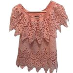 Pastel All Lace Top Size Medium Color Peach EUC Photo 1