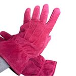 Vintage Red Suede Leather Winter Gloves | Soft Fleece Lining | Fits Large Photo 3