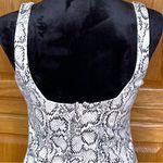 ZARA ‎ Animal Print Snakeskin Faux Suede Mini Dress Black & Ecru Size Medium Photo 8