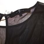 7 For All Mankind NEW 100% Silk Chiffon Black Cheer Long Sleeve Blouse Shirt Top Photo 1