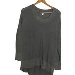 Aerie  Chunky Oversized Gray Cotton Ribbed Knit Scoop Neck Sweater Photo 2