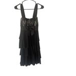 DEB Y2k 2000s Small Black Lace Fairy Grunge Goth Chiffon Whimsygoth Mini Dress Photo 1
