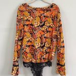 Free People NWT Heat Wave Midnight Combo Floral Long Sleeve Bodysuit Photo 6