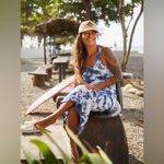 Faherty Delphina Sunwashed Tank Midi Dress Organic Cotton Tie Dye Size Small Blue Photo 1