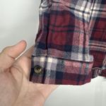 Love Note Women's Plaid Flannel Bodysuit Shirt Size Medium Red Blue Long Sleeve Photo 3