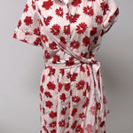 Free Assembly Faux Wrap Shirt Dress Floral NWOT Med Romantic Above Knee Boho White Photo 0