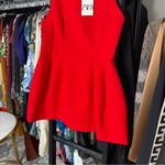 ZARA Red Structured Sleeveless Mini Dress Photo 5