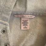 Victoria's Secret Cotton Fleece Lace-Up Hoodie in Snow Heather Photo 4
