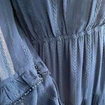 SUNCOO Paris Robe Corinne Midi Dress Royal Blue Embroidered Buttons Size T3 L Size L Photo 7