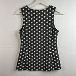 Anthropologie Maeve by Size XS Top Jacquard Black and White Polka Dot Sleeveless Photo 9