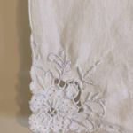 Vintage White Cotton Floral Embroidered Cut Work Hankie Handkerchief Photo 2