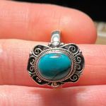 Sterling Silver Vintage Turquoise Filigree 925  Adjustable Ring Photo 14