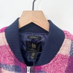 House Of Harlow 1960 Women's Plaid Wool Blend Quilted Lined Bomber Jacket Medium Pink Photo 3