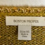Boston Proper  Sweater Women's Size XS Sequins Knit VNeck Party Gold Photo 3