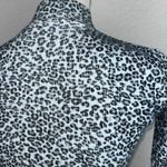 Brandy Melville  Long Sleeve Sleeve Animal Print Leopard Gray Crop Top Photo 2