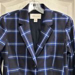Nordstrom Signature Women's Plaid Blazer Jacket Wool Blend Blue Black Size 4 Photo 5