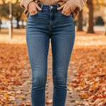 Judy Blue  Skinny Fit Jeans Women's Size 5 Distressed Frayed Hem Blue Denim Photo 0