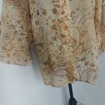 Notations  Damask Sheer Button Blouse Top Photo 3