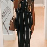 Navy Blue Striped Jumpsuit Photo 2