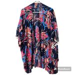 Umgee  small/medium women's floral cover up with tasseled sleeve edges blue pink Photo 10