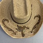 LONE STAR Cowboy Hat Western Ranch Womens Straw 55 Made in Mexico Bling Branded Brown Photo 1