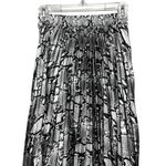 New Look  Midi Skirt Snakeskin Design Pleated Pull On Elastic Waist Gray Black 2 Photo 6