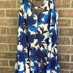 AQUA  Blue and White Floral Mini Dress Photo 3