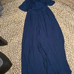 Lovers + Friends EUC  Walk in the Park Pleated Jumpsuit Navy Size L Photo 8