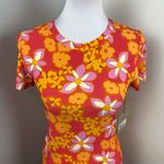 Stone Fox Swim Bambi Baby Tee Dress Lei Lei Print Small $120 Retro Floral Photo 4