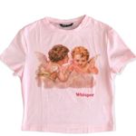 🆕Baby Angel Crop Top Tee Shirt Pink Size L Photo 4