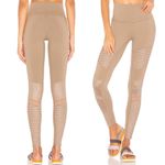 Alo Yoga  High Waisted Moto Leggings Sand Gravel Tan Beige Full Length Medium Photo 7
