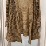 Deane & White Brown Knit Open Cardigan Sweater Size M Bell Sleeves Cozy Boho Tan Size M Photo 4
