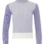 l*space DREYDEN Danae Sweater Blue Lavender Grey Ribbed XL Super Stretchy Dye Photo 3