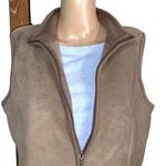 Karen Scott Sport Womens Performance Fleece Vest Full Zip Tan Brown Small Photo 1