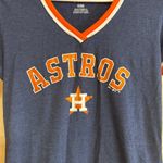 Majestic Houston Astros Womens V-Neck T-Shirt By Fan Fashion Size S Cotton/Poly Photo 1