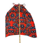 Collective Concepts Women's Red Floral Keyhole Halter Neck Tank Top Size Large Photo 6