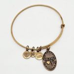 ALEX AND ANI Because I Love You Charm Gold Tone Expandable Bangle Bracelet Photo 0
