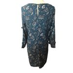 Banana Republic Legion Blue and Antique Pewter Floral Blue Pearl Snap Ruffle Cuf Photo 11