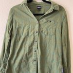 Patagonia Women's Long-Sleeved Organic Cotton Midweight Flannel Shirt Green Blue Photo 3