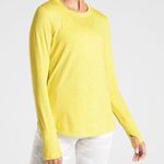 Athleta  Uptempo Yellow Long Sleeve Workout Stretch Top Photo 0