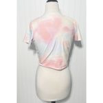 Hollister  Tee Shirt Baby Tee Crop Top Pastel Tie Dye Wrap Front Pink Blue‎ Large Photo 5