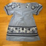 Madewell  Chambray Cotton Floral Embroidered Coastal Cowgirl Pocket Mini Dress 6 Photo 3