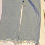 We The Free People Size 31 Mid rise Maggie Distressed Crop Jeans Raw Frayed Hem Photo 9