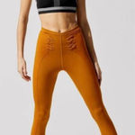 Nike  Dri Fit Womens Faux‎ Lace Western Tulip Hem Leggings Size M Burnt Sienna Photo 0