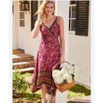 Maurice's Paisley High Low Faux Wrap V Neck Boho Midi Dress Size Small Photo 1
